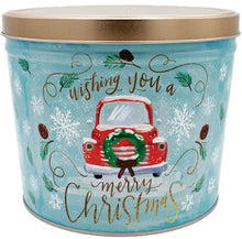 Load image into Gallery viewer, 2 Gallon Wishing You A Merry Christmas Truck Tin