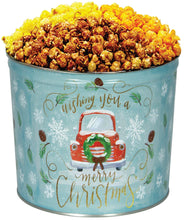 Load image into Gallery viewer, 2 Gallon Wishing You A Merry Christmas Truck Tin