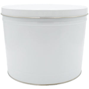 2 Gallon Classic White Popcorn Tin